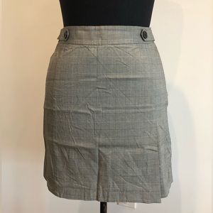 Grey Minimal Plaid Pencil Skirt